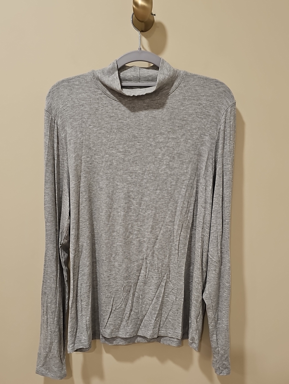 American Eagle Outfitters Ribbed Mock Neck Long-Sleeve Top; EUC; XXL